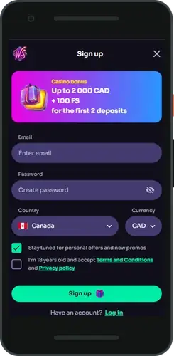 WinSpirit Casino register